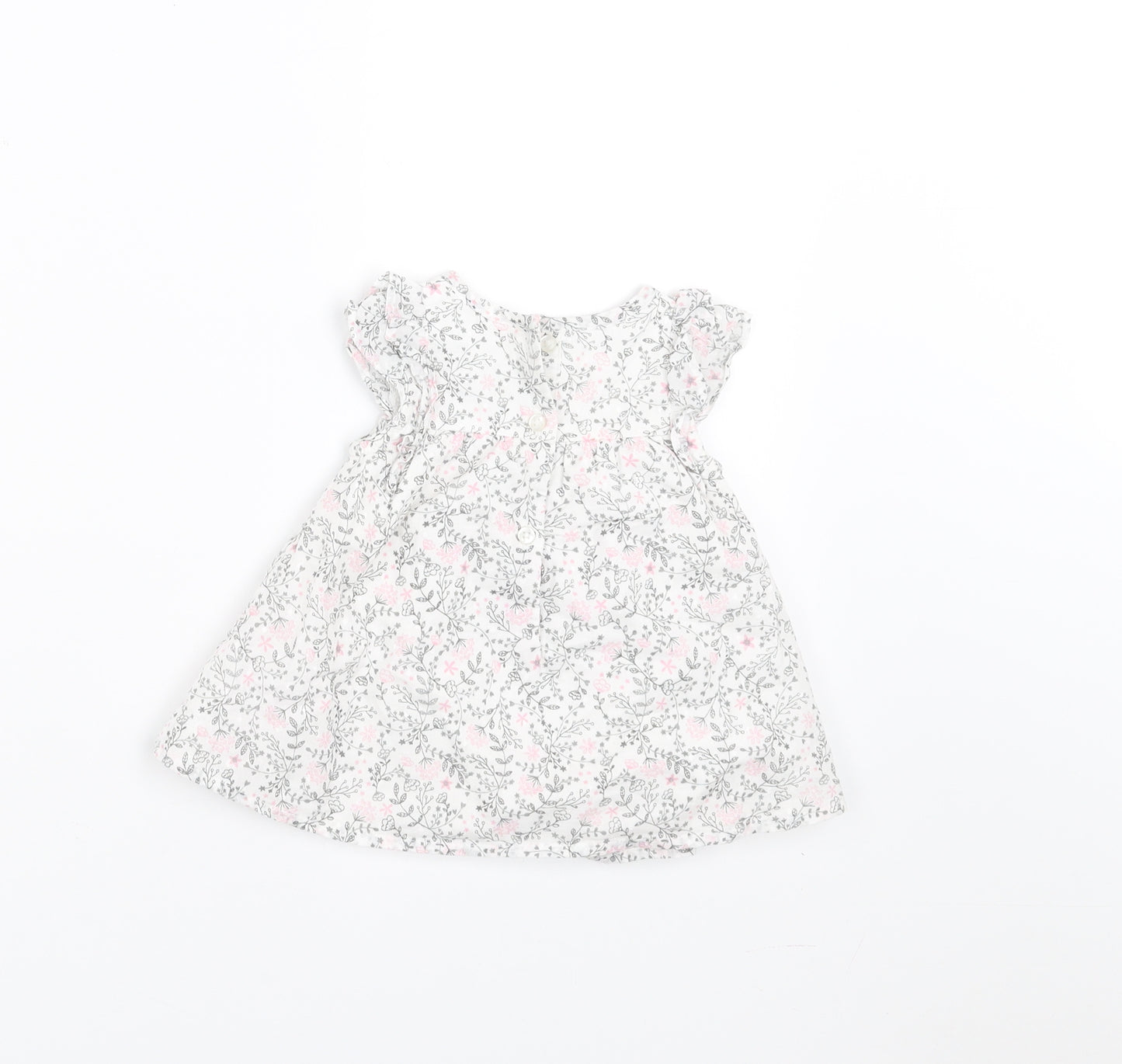 George Girls White Floral  Fit & Flare  Size 0-3 Months