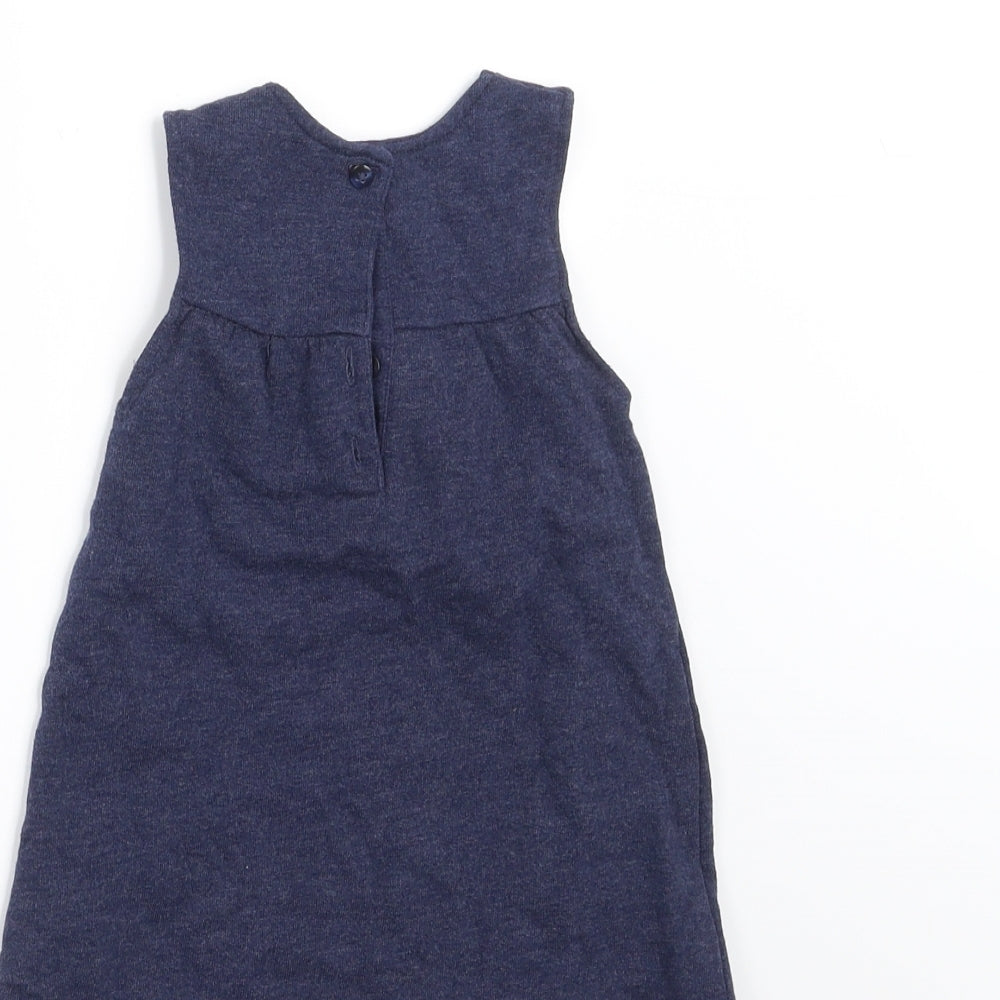 George Girls Blue   Trapeze & Swing  Size 6-9 Months  - Embroidered detail