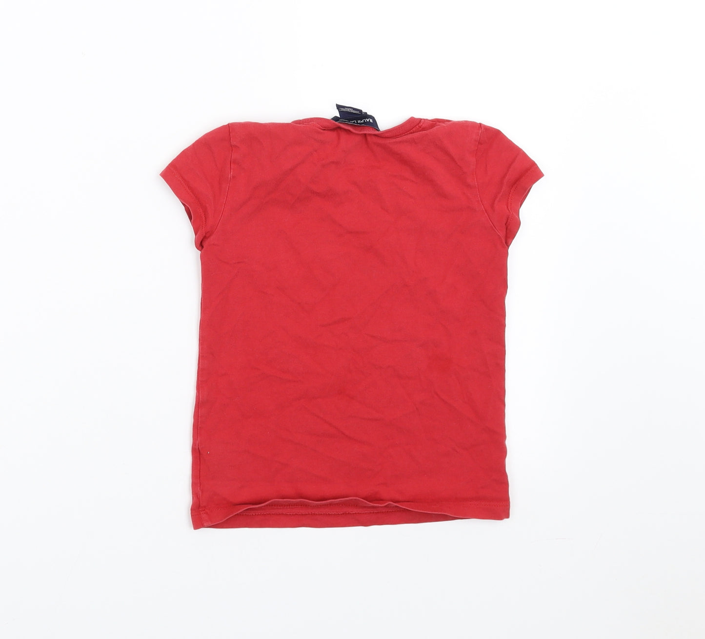 Ralph Lauren Girls Red   Basic T-Shirt Size 4 Years