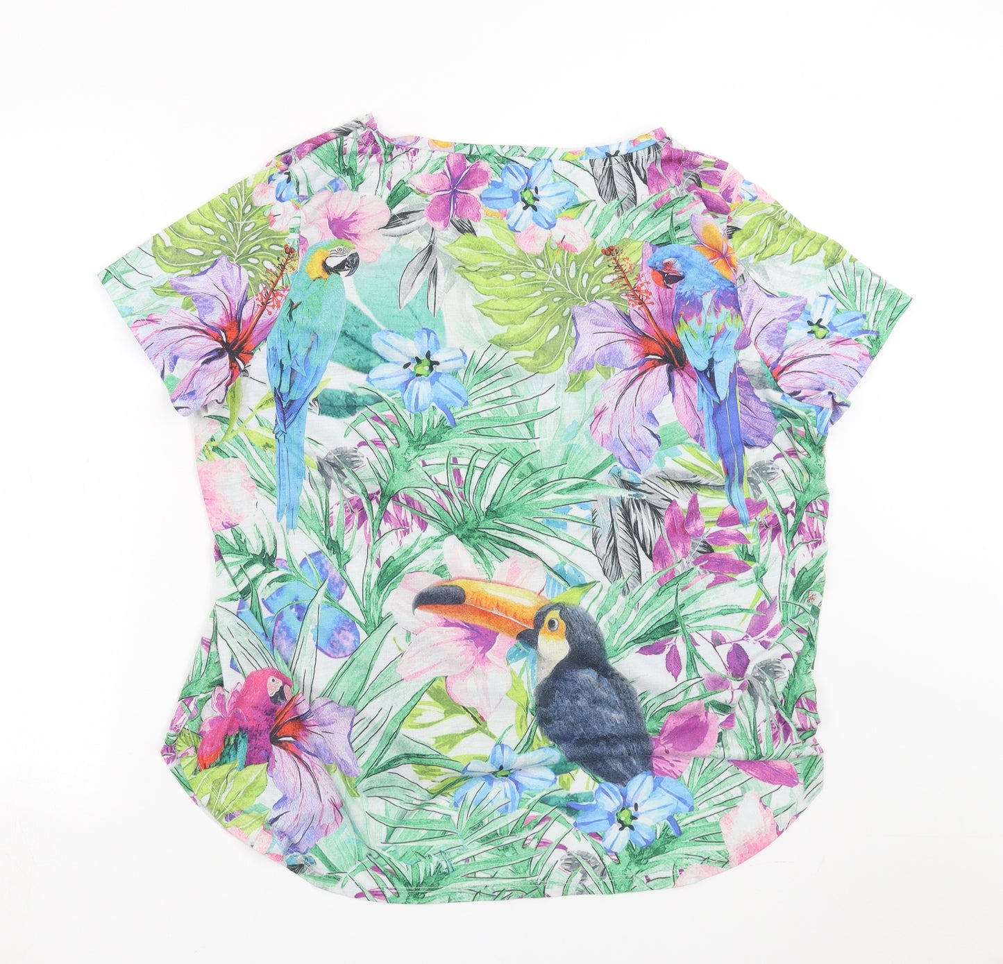 George Womens Multicoloured Floral  Basic T-Shirt Size 22  - Tropical Print