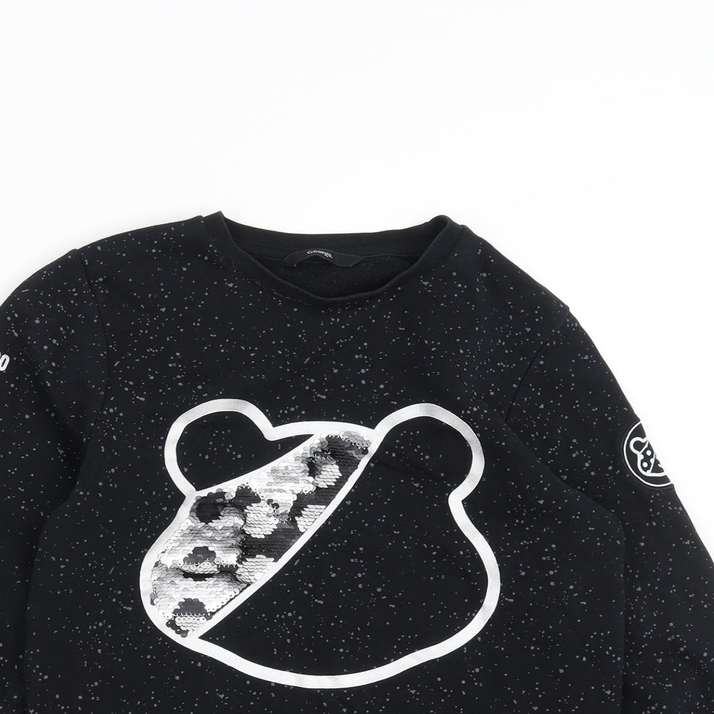 George Boys Black   Pullover Sweatshirt Size 10-11 Years  - Pudsey