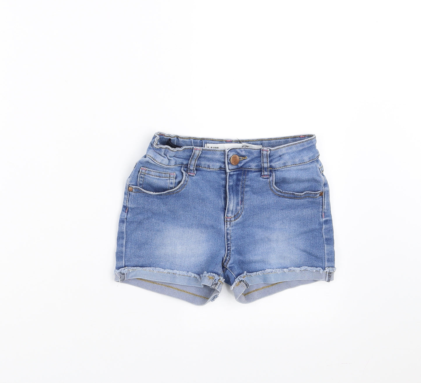 Primark Girls Blue  Denim Hot Pants Shorts Size 7-8 Years