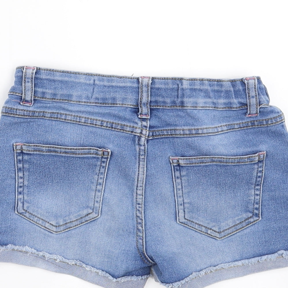 Primark Girls Blue  Denim Hot Pants Shorts Size 7-8 Years