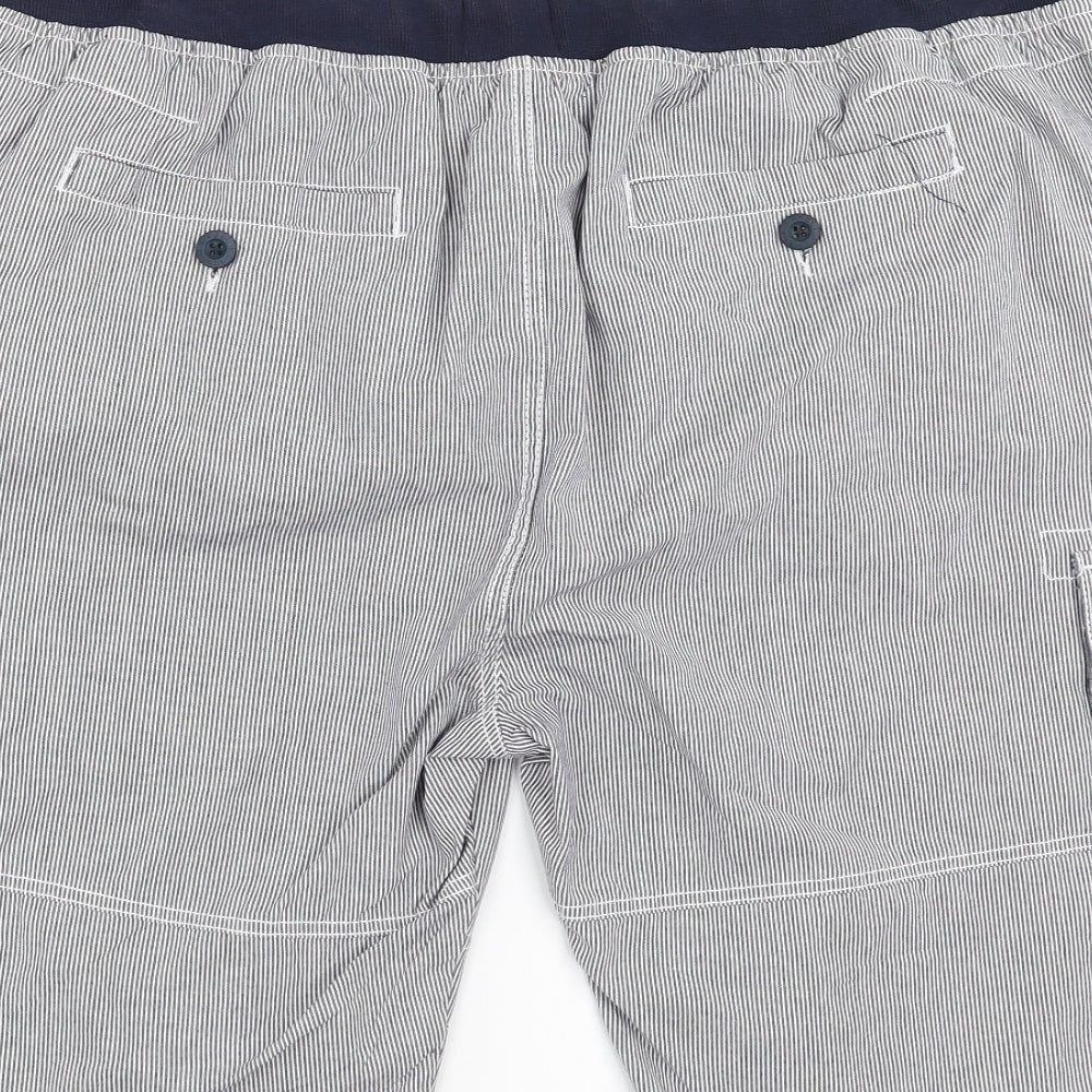 Label J Mens Blue Striped  Cargo Shorts Size 42 in
