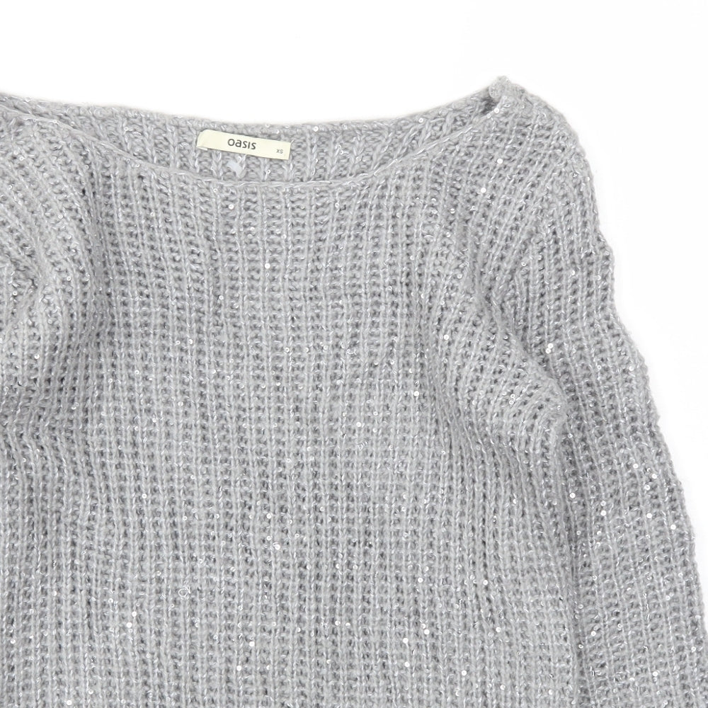 Oasis Womens Grey   Pullover Jumper Size XS