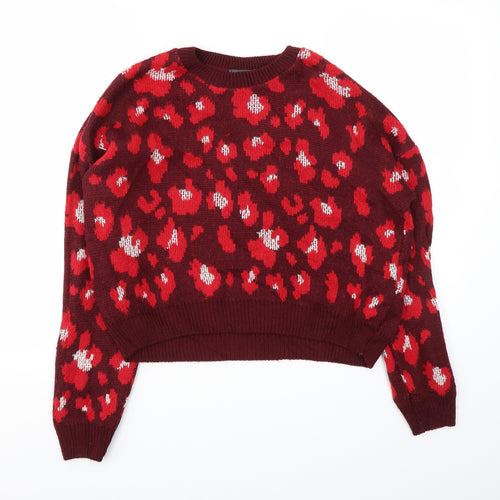 Primark Womens Red Animal Print  Pullover Jumper Size S
