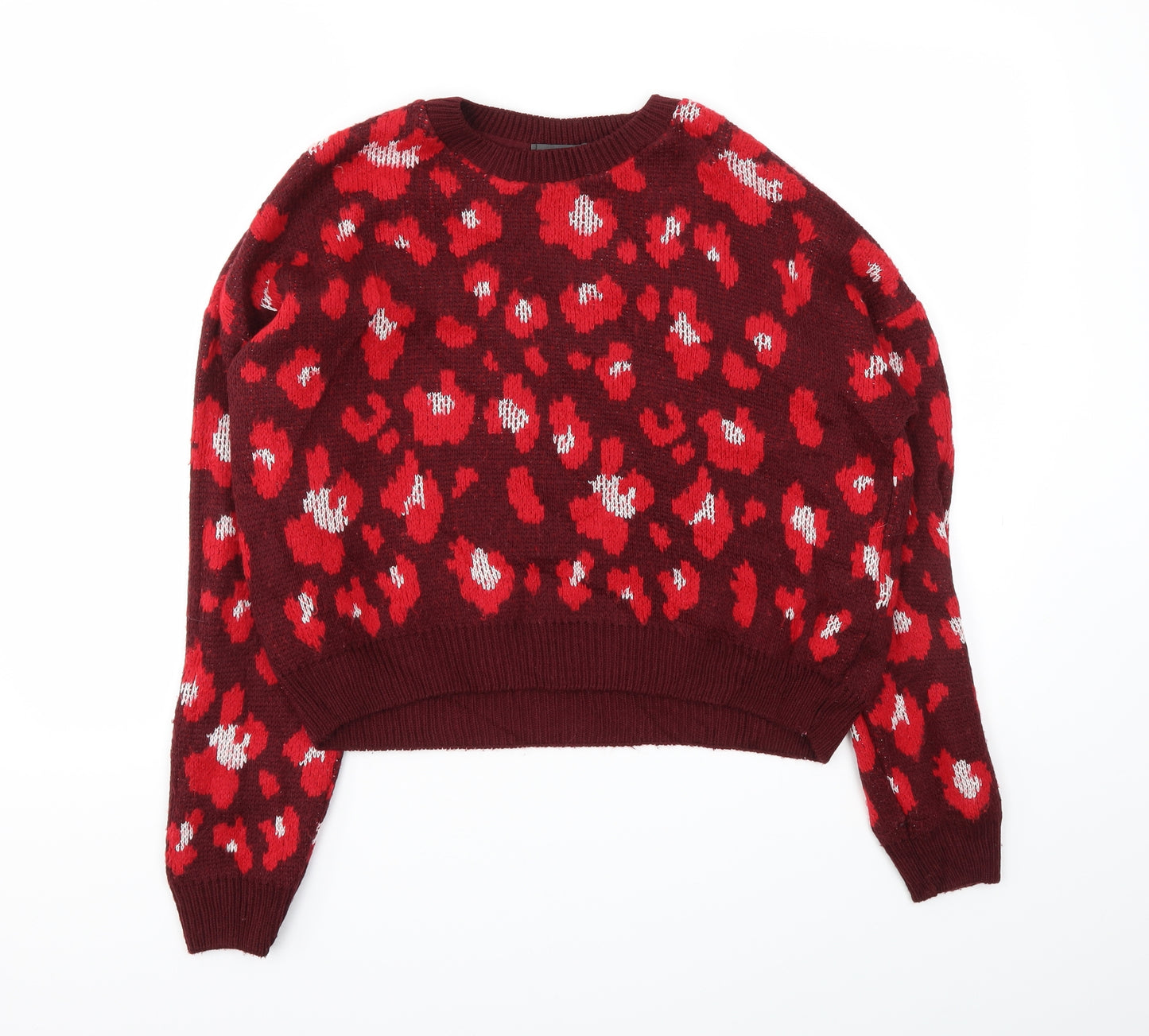 Primark Womens Red Animal Print  Pullover Jumper Size S