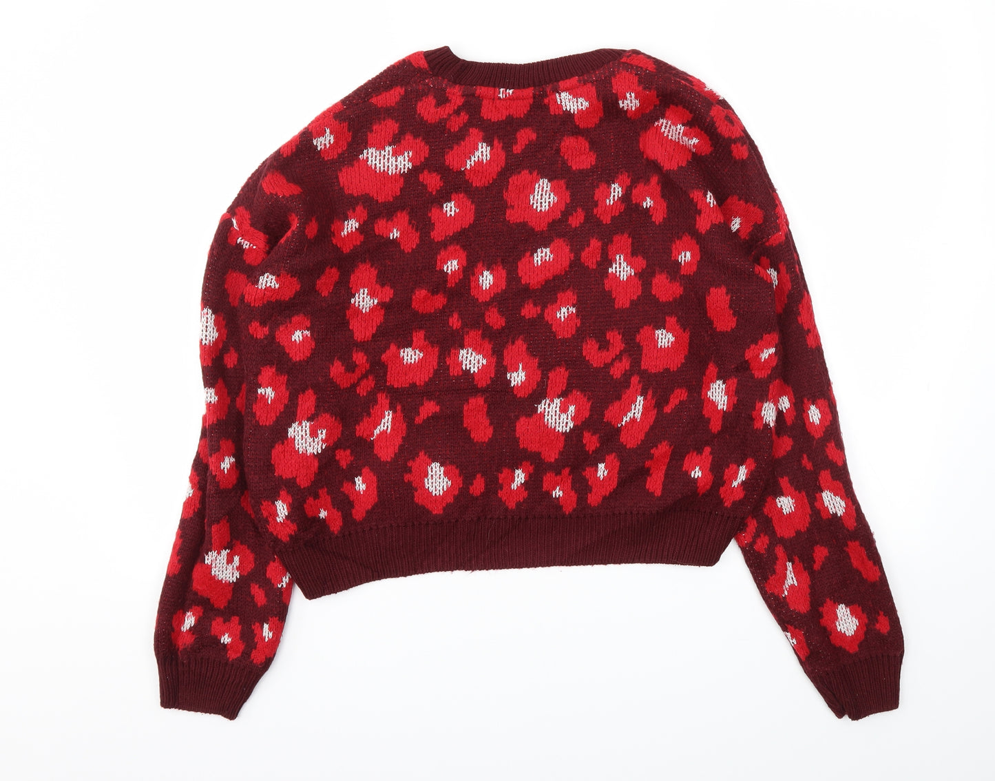 Primark Womens Red Animal Print  Pullover Jumper Size S