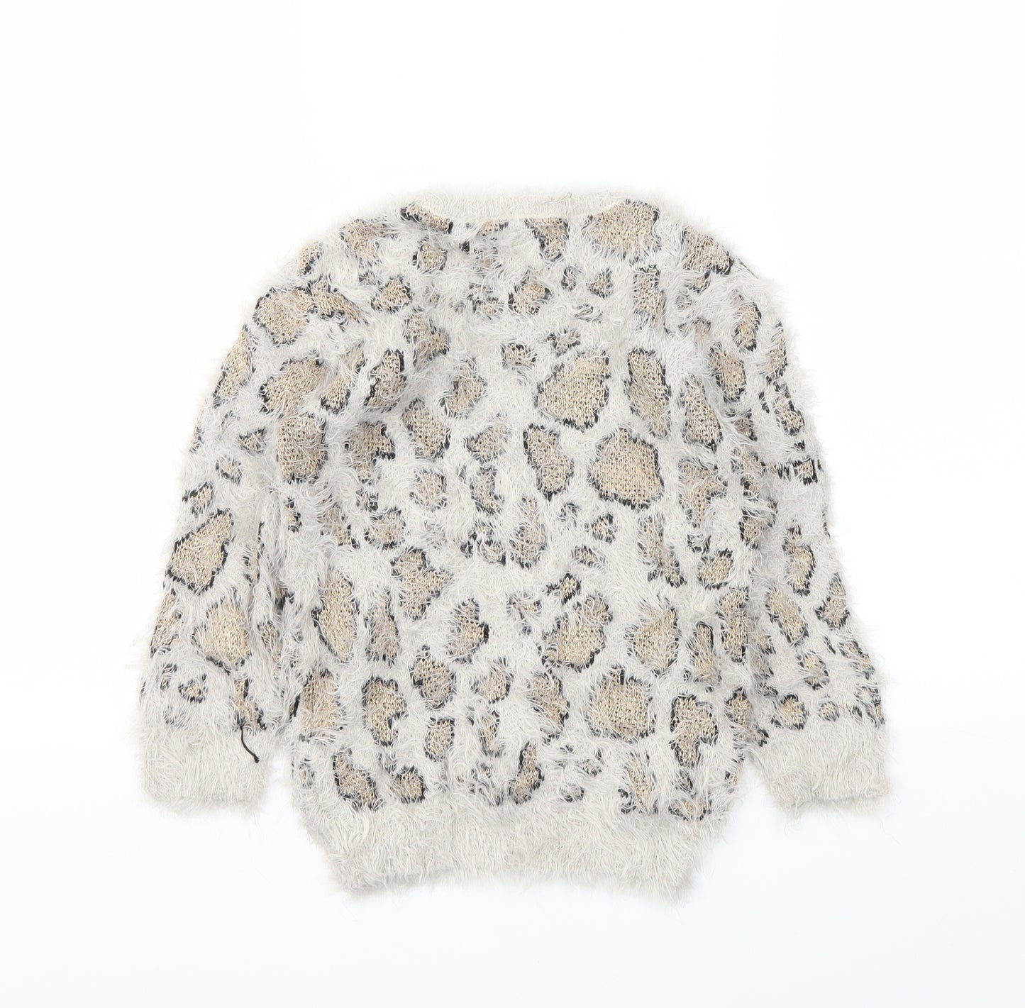 Young Dimension Girls Brown Animal Print  Pullover Jumper Size 4-5 Years