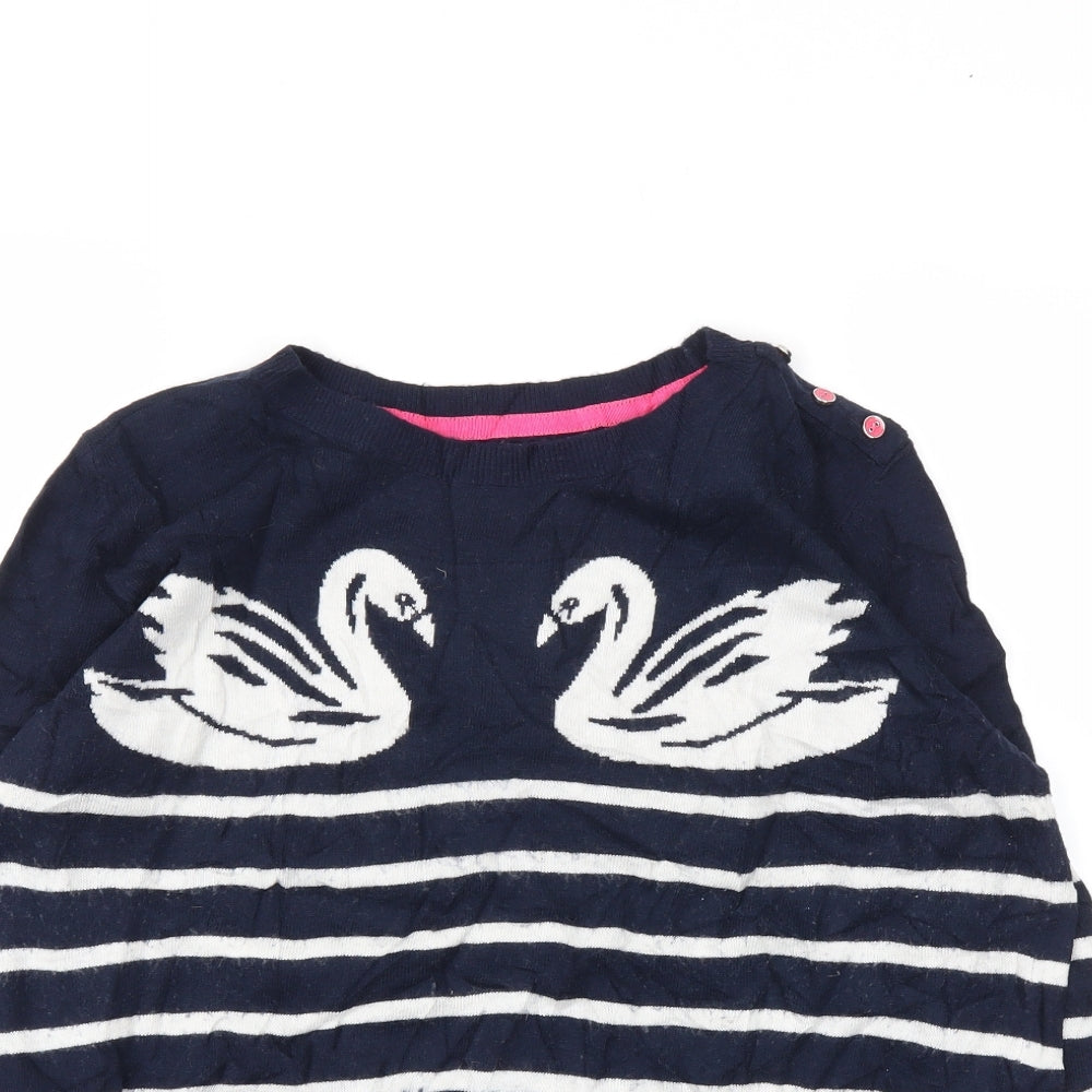 Maine Womens Blue Striped  Pullover Jumper Size 18