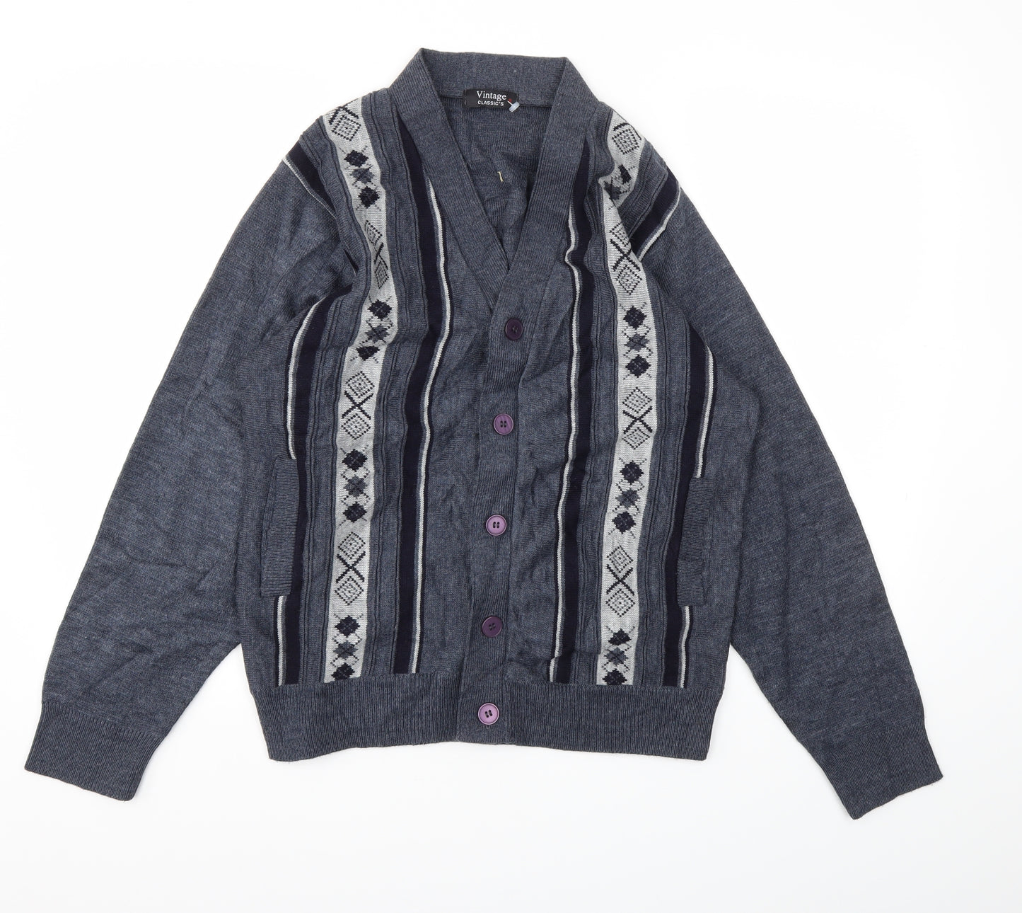 Vintage Classics  Mens Blue Argyle/Diamond  Pullover Sweatshirt Size M