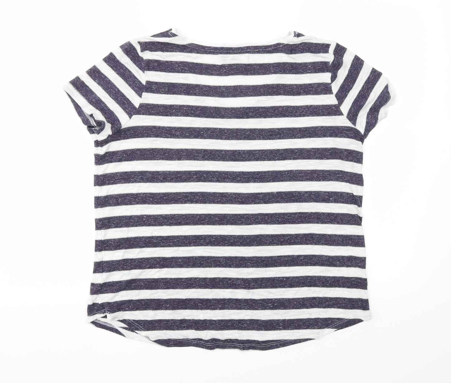 Papaya Womens Blue Striped  Basic T-Shirt Size 14