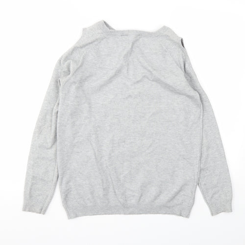 Dorothy Perkins Womens Grey Floral  Pullover Jumper Size 10
