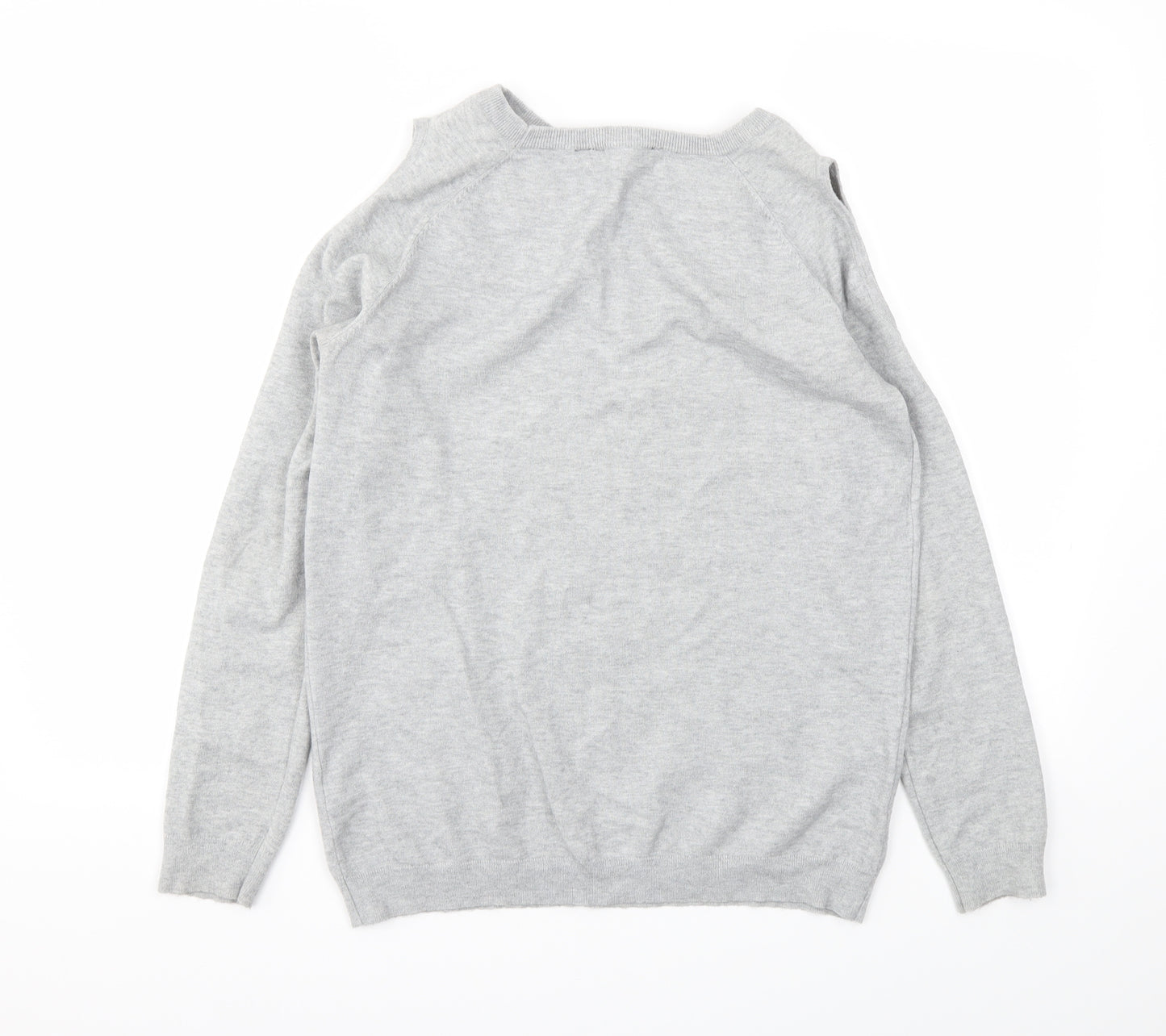 Dorothy Perkins Womens Grey Floral  Pullover Jumper Size 10