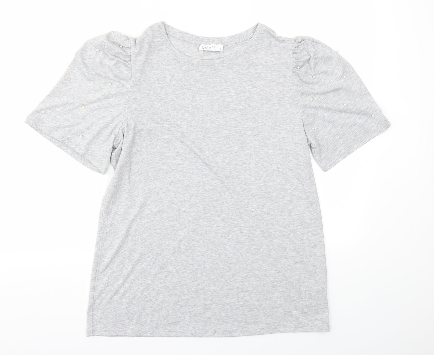 Papaya Womens Grey   Basic T-Shirt Size 12