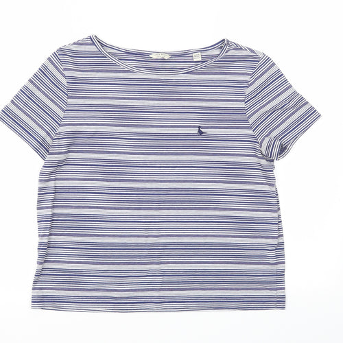 Jack Wills Womens Blue Striped  Basic Polo Size 10