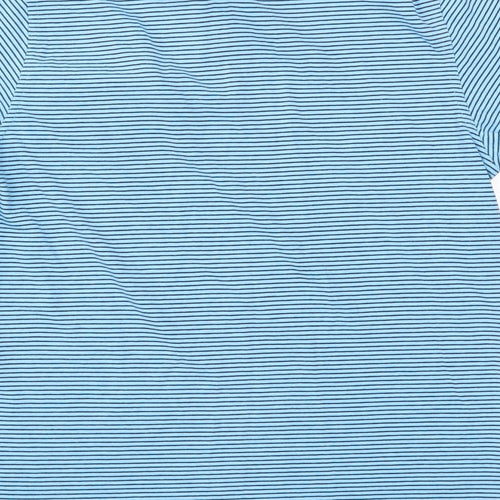 Easy Mens Blue Striped   Polo Size S