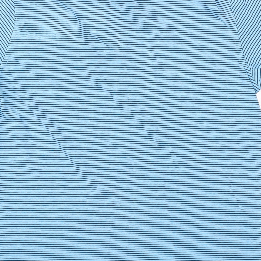 Easy Mens Blue Striped   Polo Size S