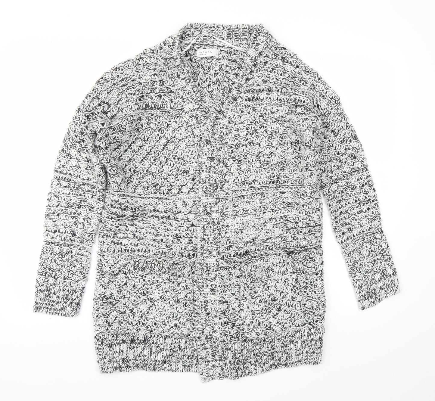 Papaya Womens Grey   Cardigan Jumper Size S