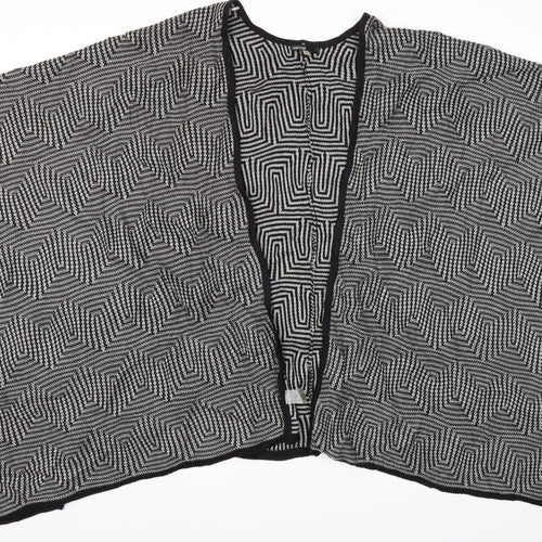 KENSIE Womens Black Houndstooth  Cardigan Jumper One Size
