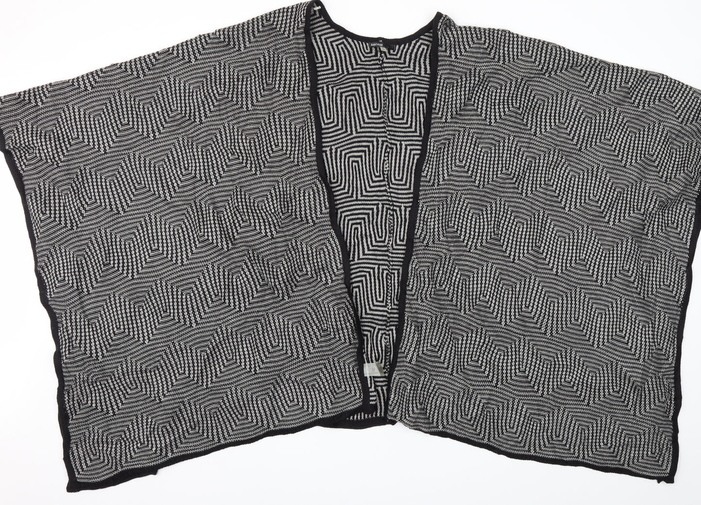 KENSIE Womens Black Houndstooth  Cardigan Jumper One Size