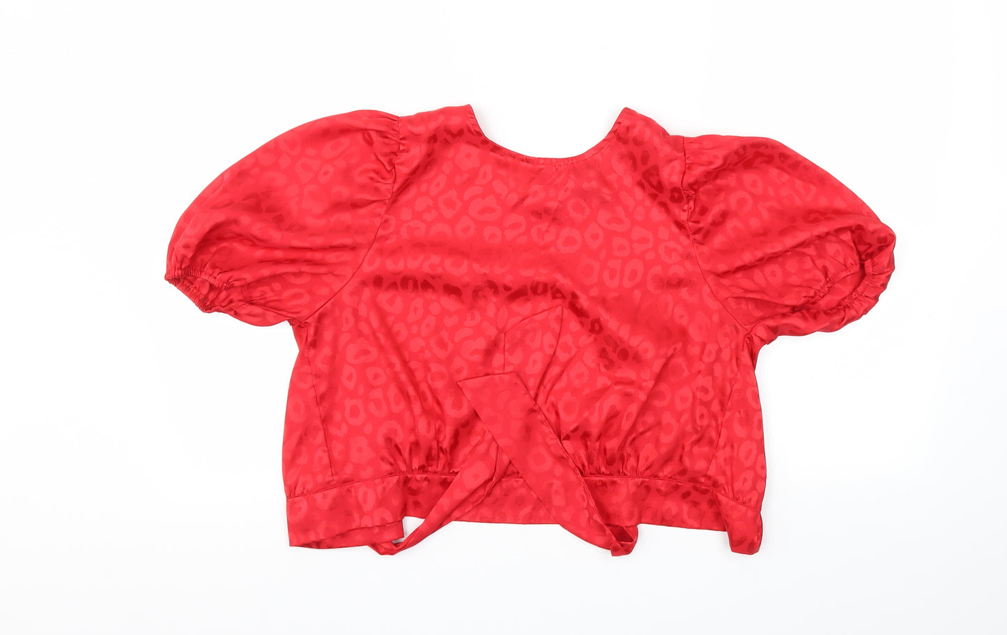 New Look Womens Red Animal Print  Basic Blouse Size 12