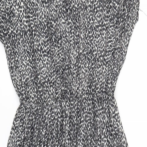 New Look Womens Black Animal Print  Fit & Flare  Size 10