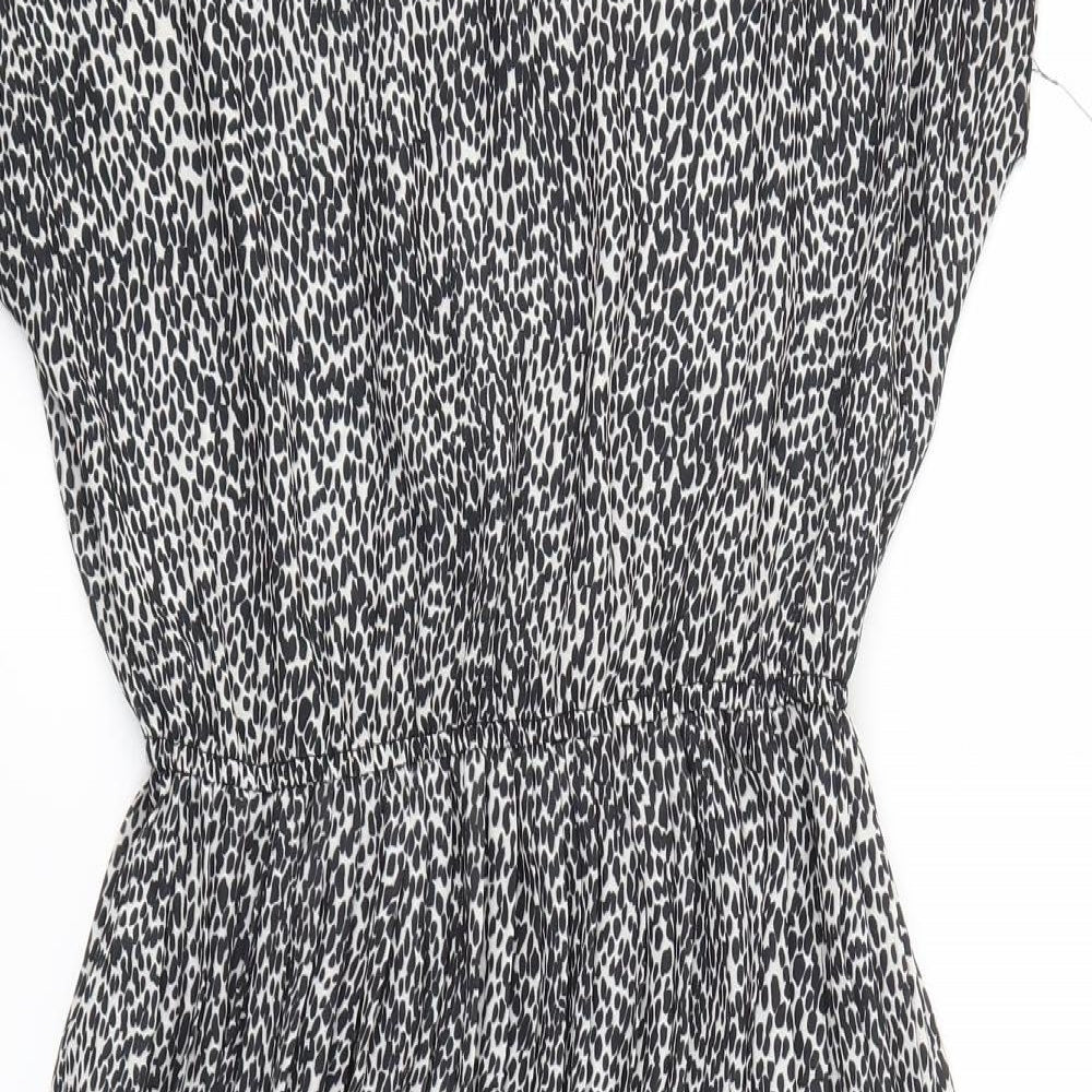 New Look Womens Black Animal Print  Fit & Flare  Size 10