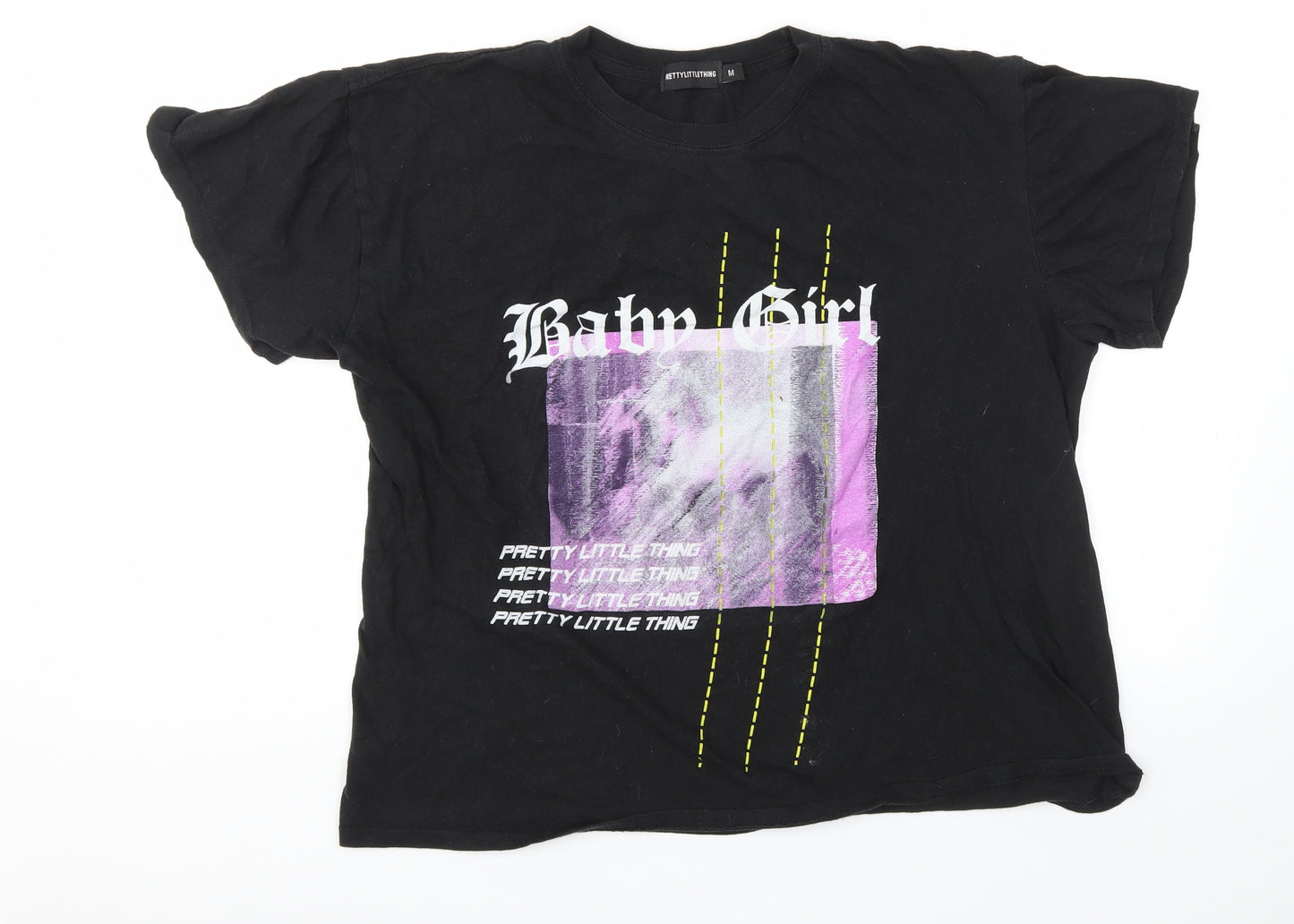 Pretty Little Thing  Womens Black   Basic T-Shirt Size M