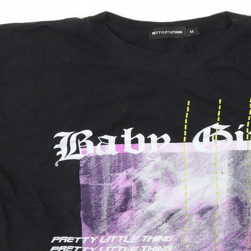 Pretty Little Thing  Womens Black   Basic T-Shirt Size M