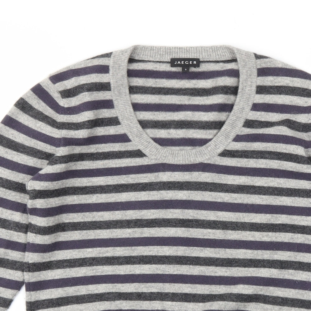 Jaeger Womens Multicoloured Striped  Pullover Jumper Size S