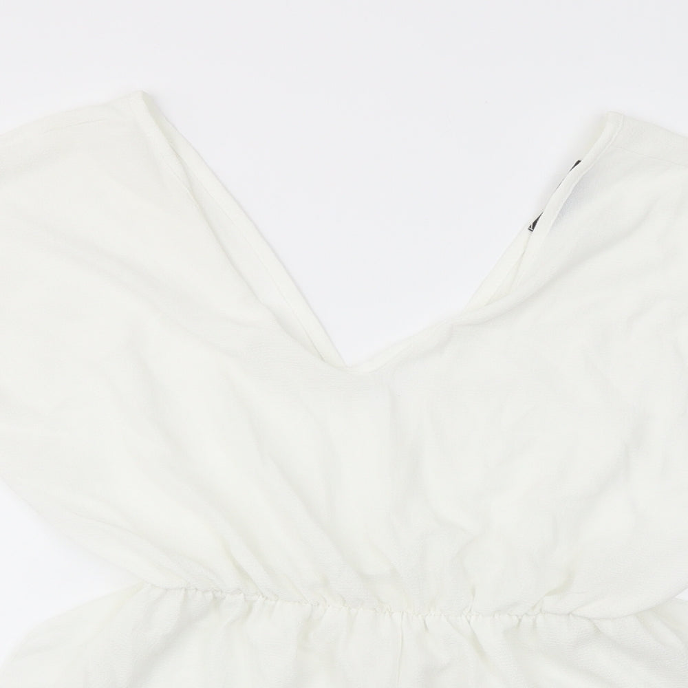 Boohoo Womens White   Jumpsuit One-Piece Size M