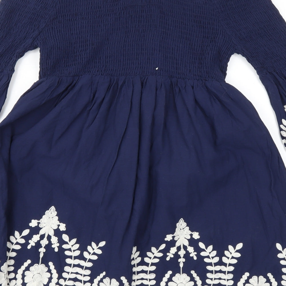 Apricot Womens Blue Floral  Fit & Flare  Size 10
