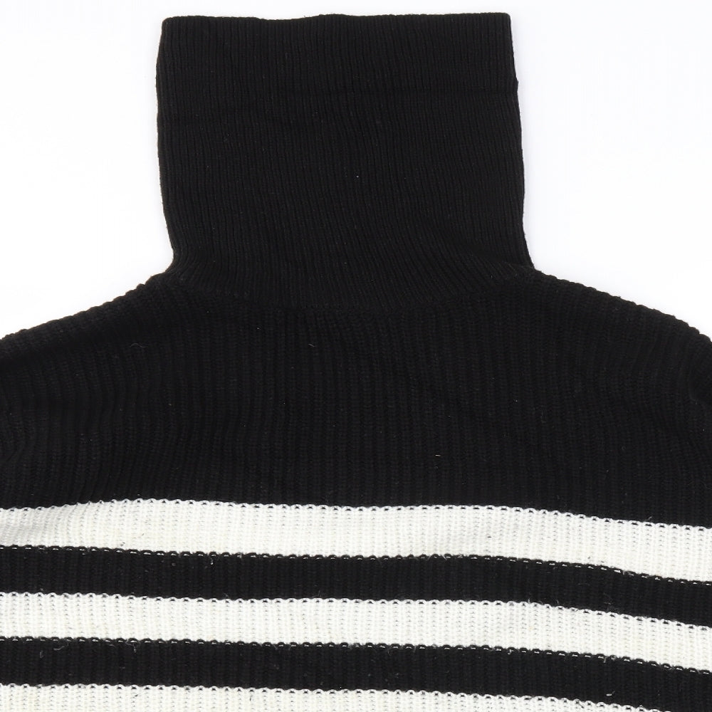 New Look Womens Black Striped  Pullover Jumper Size M