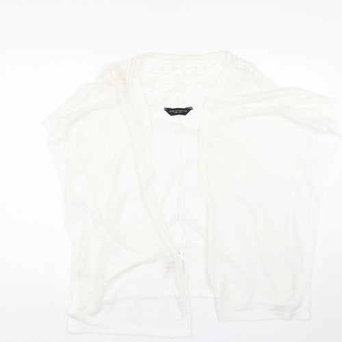 Dorothy Perkins Womens White Floral  Cardigan Jumper Size L