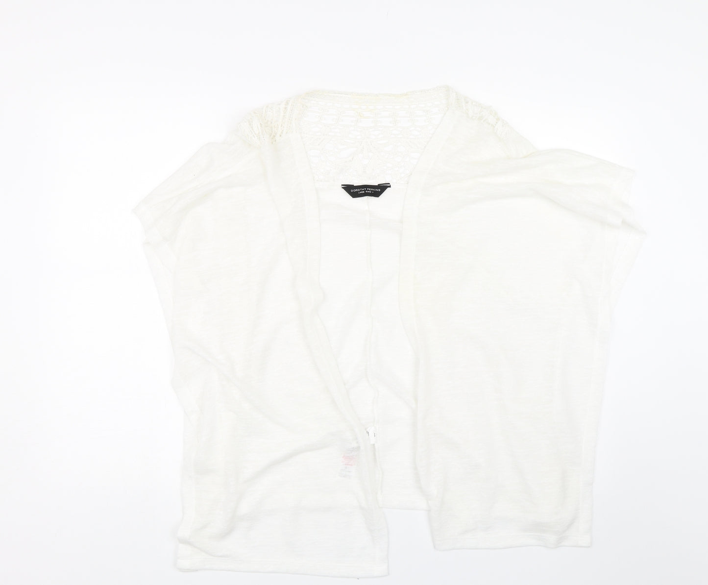 Dorothy Perkins Womens White Floral  Cardigan Jumper Size L