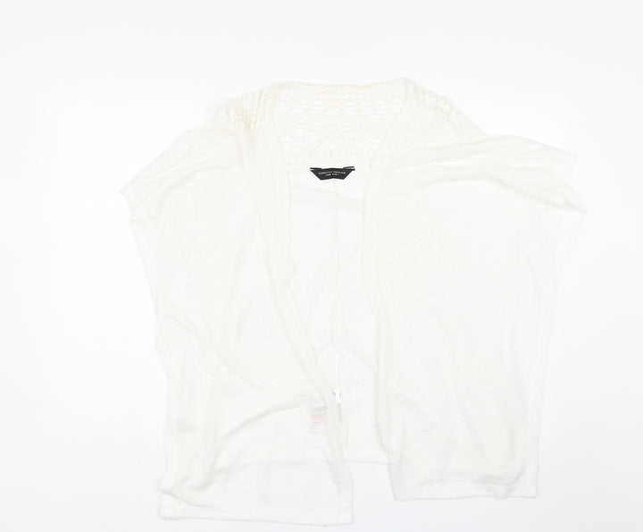 Dorothy Perkins Womens White Floral  Cardigan Jumper Size L