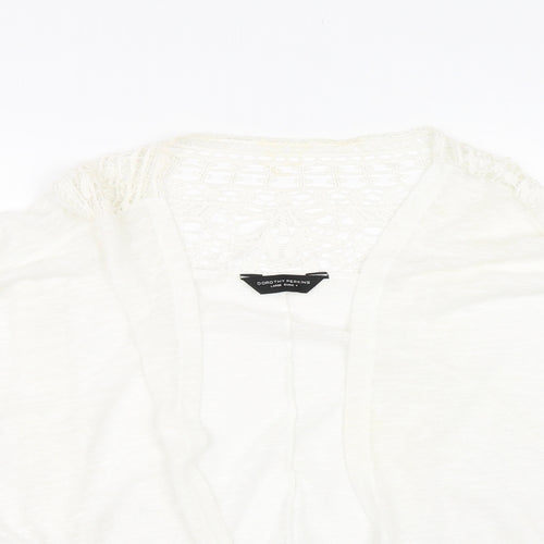 Dorothy Perkins Womens White Floral  Cardigan Jumper Size L