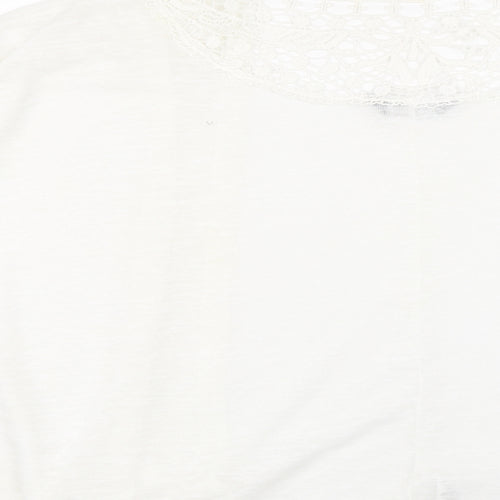 Dorothy Perkins Womens White Floral  Cardigan Jumper Size L