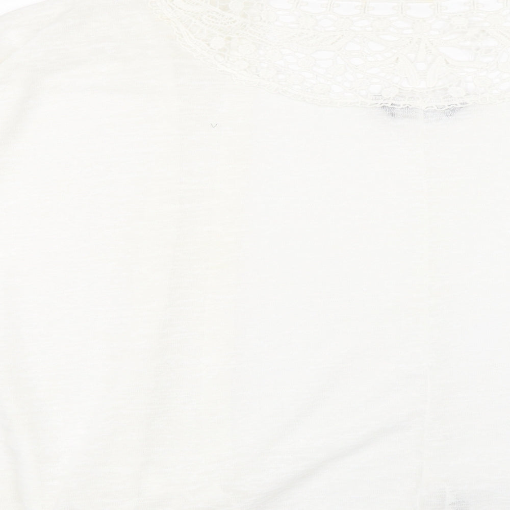 Dorothy Perkins Womens White Floral  Cardigan Jumper Size L