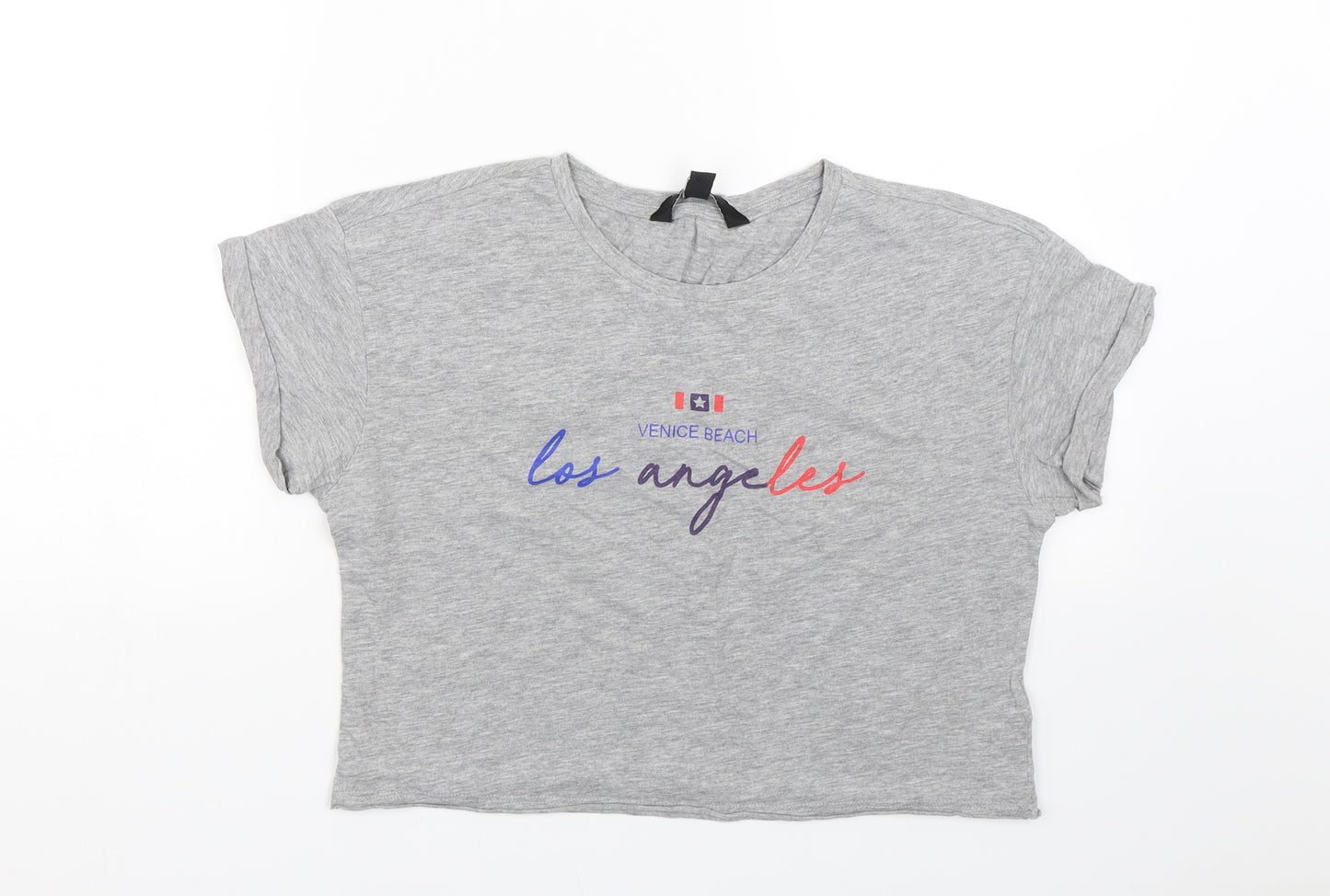 New Look Girls Grey   Cropped T-Shirt Size 14-15 Years  - LOS ANGELES