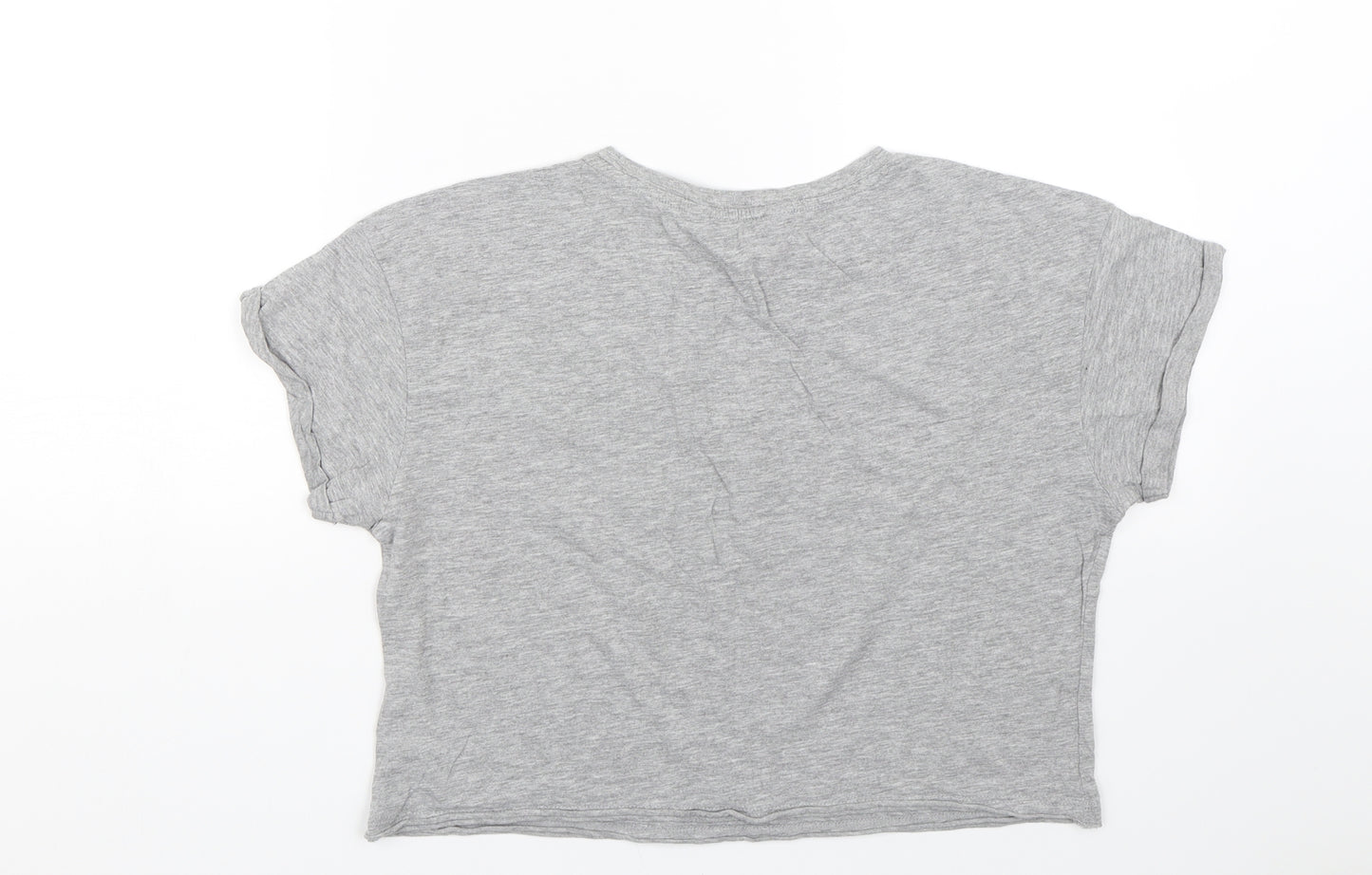 New Look Girls Grey   Cropped T-Shirt Size 14-15 Years  - LOS ANGELES