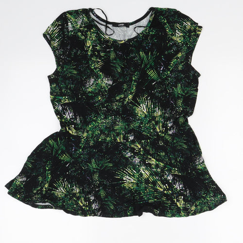 George Womens Black Floral  Basic T-Shirt Size 10  - summer