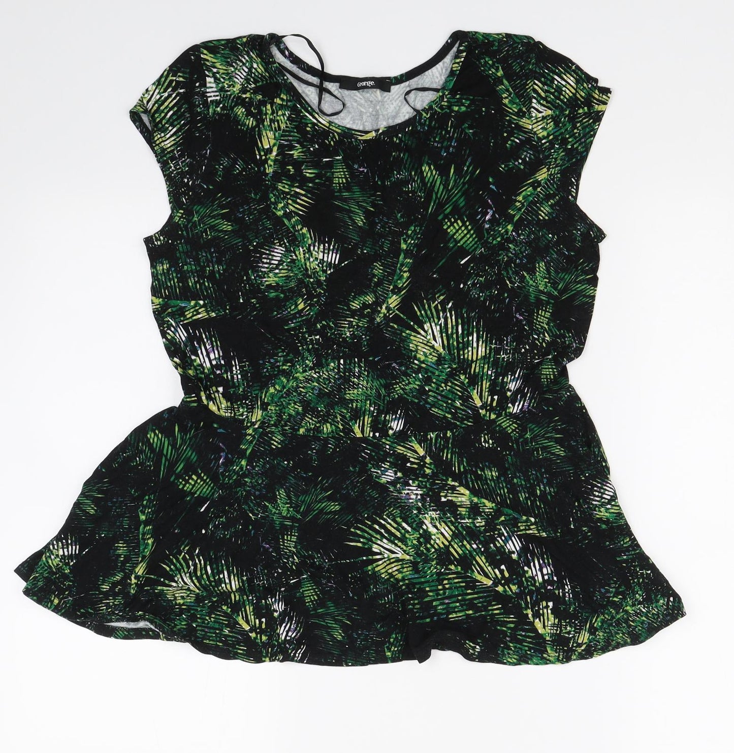George Womens Black Floral  Basic T-Shirt Size 10  - summer