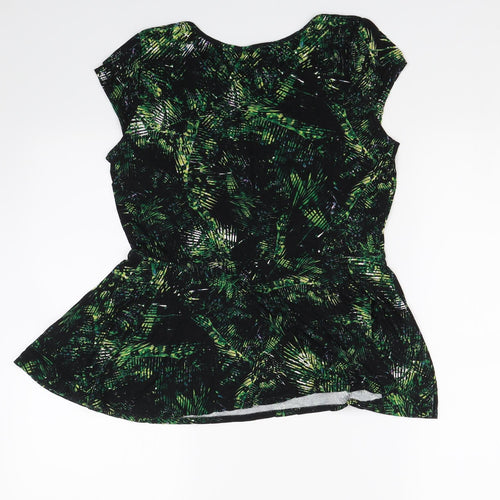 George Womens Black Floral  Basic T-Shirt Size 10  - summer