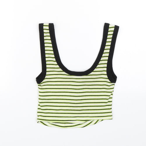 Primark Womens Green Striped  Cropped Tank Size 2XS