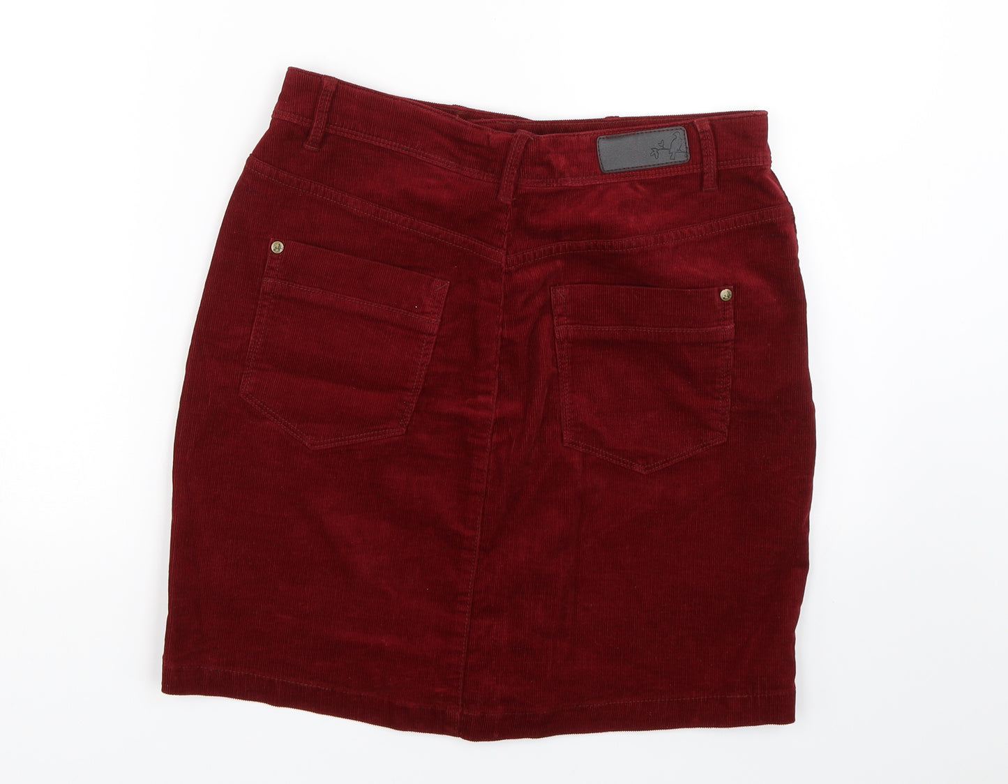 M&S Womens Red  Corduroy Mini Skirt Size 10