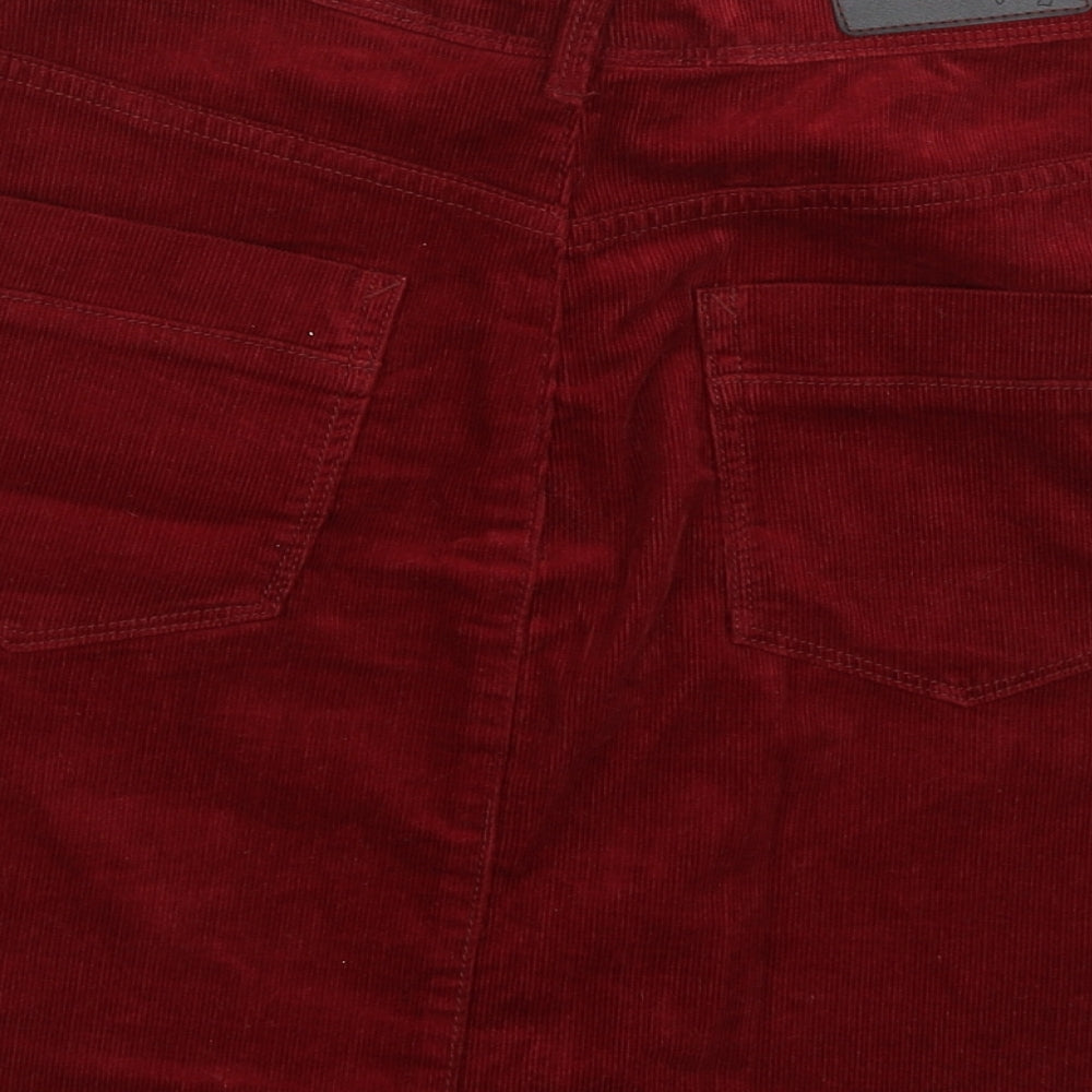 M&S Womens Red  Corduroy Mini Skirt Size 10
