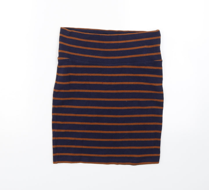 XXI Womens Blue Striped  Straight & Pencil Skirt Size M