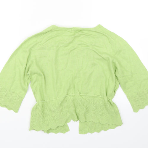 Preworn Womens Green  Knit Cardigan Jumper Size 10
